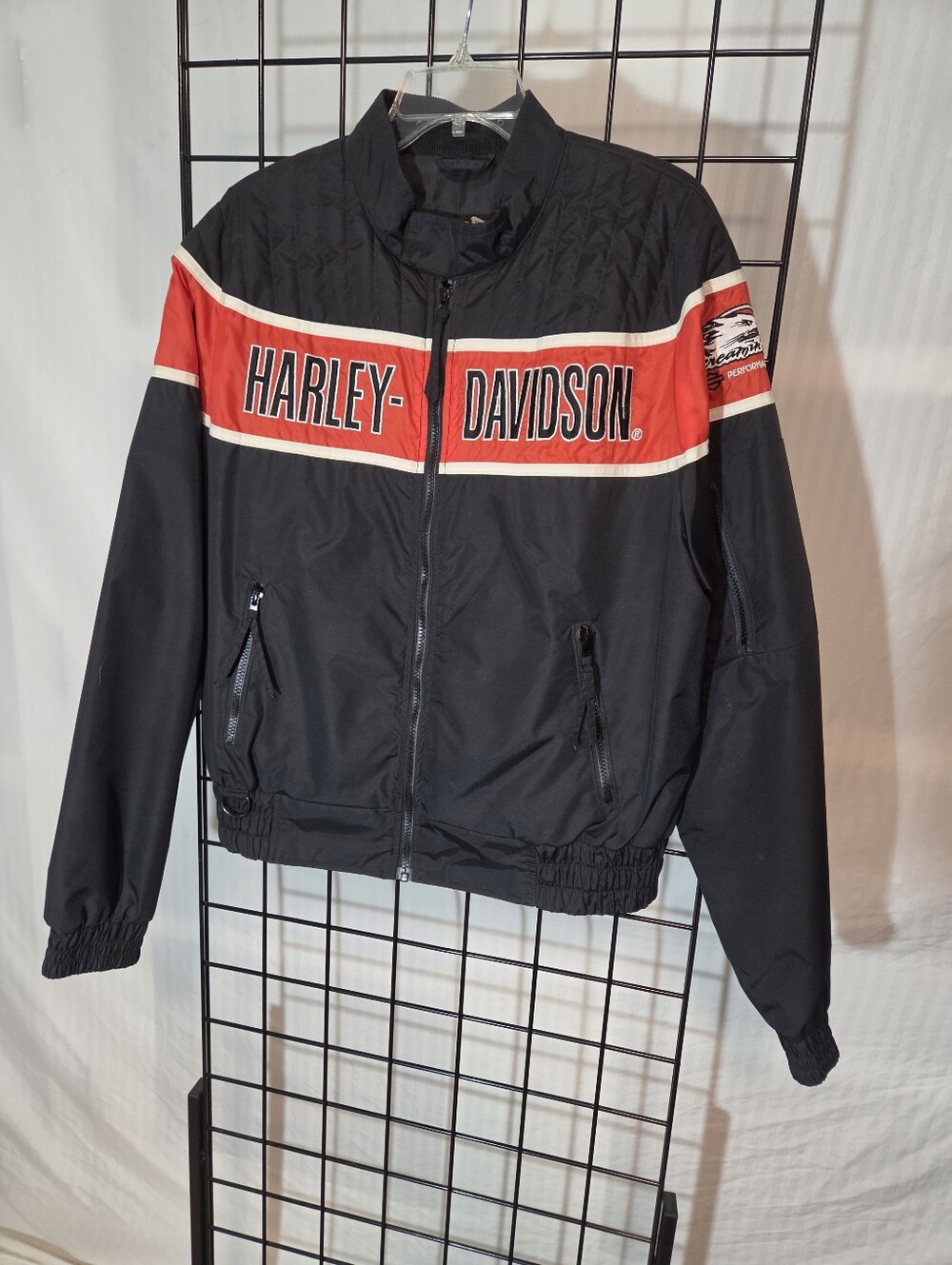 Harley-Davidson Black and Red Windbreaker Jacket